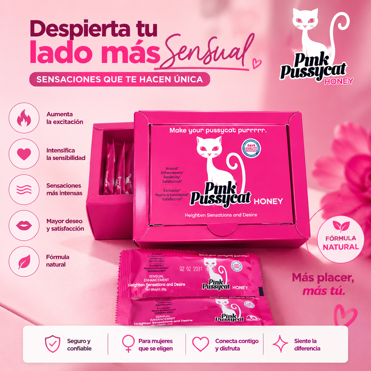 🎀 CAJA Pink Pussycat Honey VIP – x12 sobres 20g
