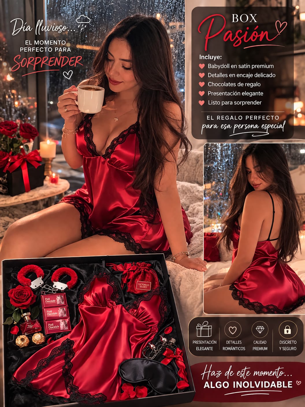 🌹 Pack Noche Roja — Experiencia Íntima Premium